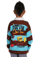 Load image into Gallery viewer, JORDY Kid's Long Sleeve Polo Shirt With Heavy Print Effects & Patch Works