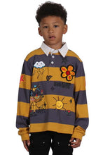 Load image into Gallery viewer, BISCOTTI Kid's Long Sleeve Polo Shirt With Heavy Print Effects & Patch Works