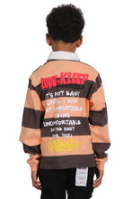 Load image into Gallery viewer, SEPIA Kid's Long Sleeve Polo Shirt With Heavy Print Effects & Patch Works
