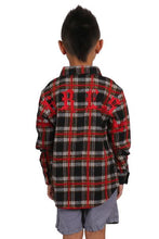 Load image into Gallery viewer, MALLARD Kid's Premium Mid-weight Flannel Shirt With Heavy Embroidery Works, Patch Work & Print Effects