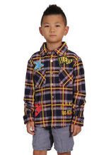 Load image into Gallery viewer, NOVA Kid's Premium Mid-weight Flannel Shirt With Heavy Embroidery Works, Patch Work & Print Effects
