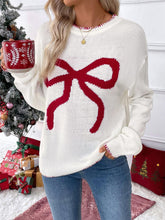 Load image into Gallery viewer, Bowknot Pattern Oversized Long-Sleeve Christmas Sweater | NCS