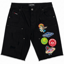 Load image into Gallery viewer, M941 Mondo Patch Denim Shorts - Black (NOT SOLD SEPARATELY - Add M441 to your Cart)