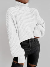 Load image into Gallery viewer, Turtleneck Drop Shoulder Ribbed Knit Sweater | NCS