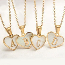 Load image into Gallery viewer, 26 Letter Heart-shaped Necklace White Shell Love Clavicle Chain Fashion Personalized Necklace For Women Jewelry Valentine's Day