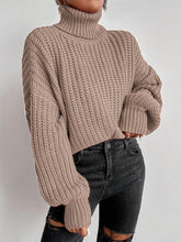 Load image into Gallery viewer, Turtleneck Drop Shoulder Ribbed Knit Sweater | NCS