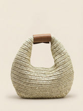 Load image into Gallery viewer, Round Crochet Woven Handheld Straw Bag