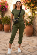 Load image into Gallery viewer, Women's Rolled-Cuff Short-Sleeve T-Shirt & Cropped Drawstring Jogger Set