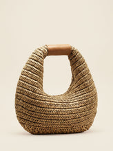 Load image into Gallery viewer, Round Crochet Woven Handheld Straw Bag