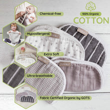Load image into Gallery viewer, WeeSprout 100% Organic Cotton Burp Cloths — Ultra-Absorbent, Multi-Functional & Gentle on Baby’s Skin