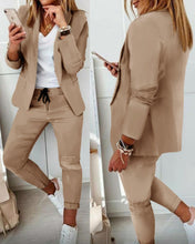 Load image into Gallery viewer, Lapel Blazer & Drawstring Trousers OL Suit – 12 Colors XS–3XL