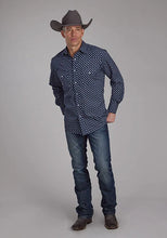 Load image into Gallery viewer, Roper 2284 White Squares (Navy) - Men's Western Shirt