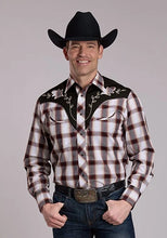 Load image into Gallery viewer, Roper 3279 Plaid (Wine/Black/Tan) - Men's Western Shirt