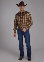 Load image into Gallery viewer, Roper 2107 Tobacco Plaid (Brown) - Men's Western Shirt