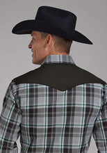 Load image into Gallery viewer, Roper 2105 Fancy Yoke Plaid (Grey) - Men's Western Shirt