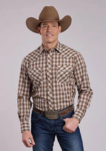 Load image into Gallery viewer, Roper 2905 Woven Plaid (Brown) - Men's Western Shirt