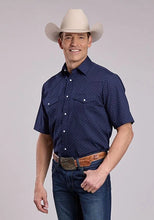 Load image into Gallery viewer, Roper 2895 Diamond Dots (Navy) - Men's Short Sleeve Western Shirt