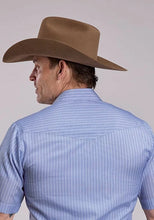 Load image into Gallery viewer, Roper 80/20 Stripes (Blue) - Men's Short Sleeve Western Shirt