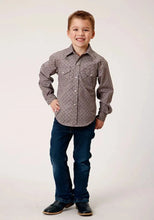 Load image into Gallery viewer, Roper Retro Print (Wine) - Boy's Western Shirt