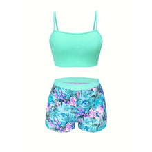 Load image into Gallery viewer, Printed High‑Waist Slimming Bikini Three‑Piece Set