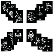 Load image into Gallery viewer, Henna Tattoo Stencil Kit – 16 Sheets for Kids, Teens & Adults