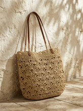 Load image into Gallery viewer, Crochet Woven Fan-Shape Shoulder Tote Bag