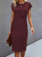 Load image into Gallery viewer, Front Knot Bodycon Midi Dress – Round Neck Sleeveless Tie Dress