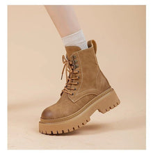 Load image into Gallery viewer, Women's Retro Chunky Heel Mid-Calf Martin Boots – Side Zipper