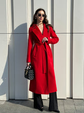 Load image into Gallery viewer, Astoria Classic Wraparound Wool Blend Overcoat in Red