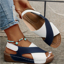 Load image into Gallery viewer, Women's Platform Roman Sandals | Open Toe Velcro Beach Sandals