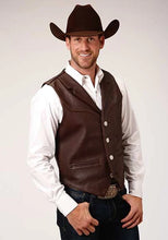 Load image into Gallery viewer, Roper Cow Nappa (Brown) - Men's Leather Vest
