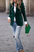 Load image into Gallery viewer, One-Button Lapel Collar Long Sleeve Blazer for Women