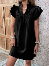 Load image into Gallery viewer, Elegant Ruffled Cap Sleeve Mini Dress Feminine & Flowy Summer Dress