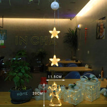 Load image into Gallery viewer, Christmas 3Pcs LED Star Hanging Lights For Home Decor Suction Cup Battery Powered