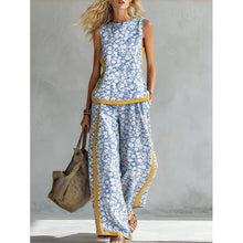 Load image into Gallery viewer, Printed Retro Sleeveless Top & Wide-Leg Pants Set | 12 Prints S–5XL