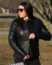 Load image into Gallery viewer, Biker - Women's Motorcycle Leather Jacket