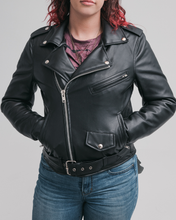 Load image into Gallery viewer, Cassandra - Women's Vegan Leather Motorcycle Jacket