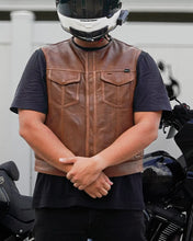 Load image into Gallery viewer, Lowside Men's Perforated Motorcycle Leather Vest