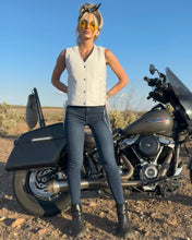 Load image into Gallery viewer, Beryl - Women's Motorcycle Leather Vest - White
