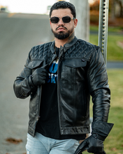Load image into Gallery viewer, Cinder Men's Cafe Style Leather Jacket