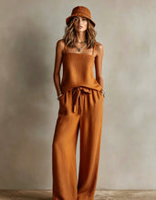 Load image into Gallery viewer, Women's Spaghetti Strap Cami Top & Wide-Leg Pants Two-Piece Set