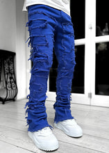 Load image into Gallery viewer, Patched Pants Long Tight Fit Stacked Jeans