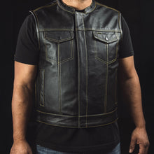 Load image into Gallery viewer, The Club Cut Men's Motorcycle Leather Vest, Multiple Color Options
