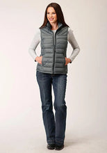 Load image into Gallery viewer, Roper Horizontal Quilted Down Vest (Grey) - Women's Vest