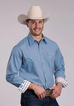 Load image into Gallery viewer, Roper 2924 Solid Poplin (Blue) - Men's Western Shirt