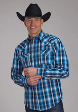 Load image into Gallery viewer, Roper 2173 Aztec Dobby (Blue) - Men's Western Shirt