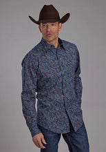 Load image into Gallery viewer, Roper 2172 River Paisley (Blue) - Men's Western Shirt