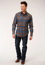 Load image into Gallery viewer, Roper 1265 Chocolate Aztec Print (Brown) - Men's Western Shirt