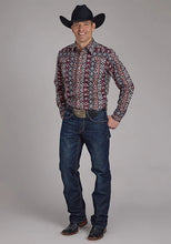 Load image into Gallery viewer, Roper 2178 Winter Aztec Print (Red) - Men's Western Shirt