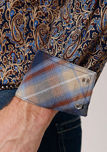 Load image into Gallery viewer, Roper Denim Blue Vintage Paisley (Blue) - Men's Western Shirt